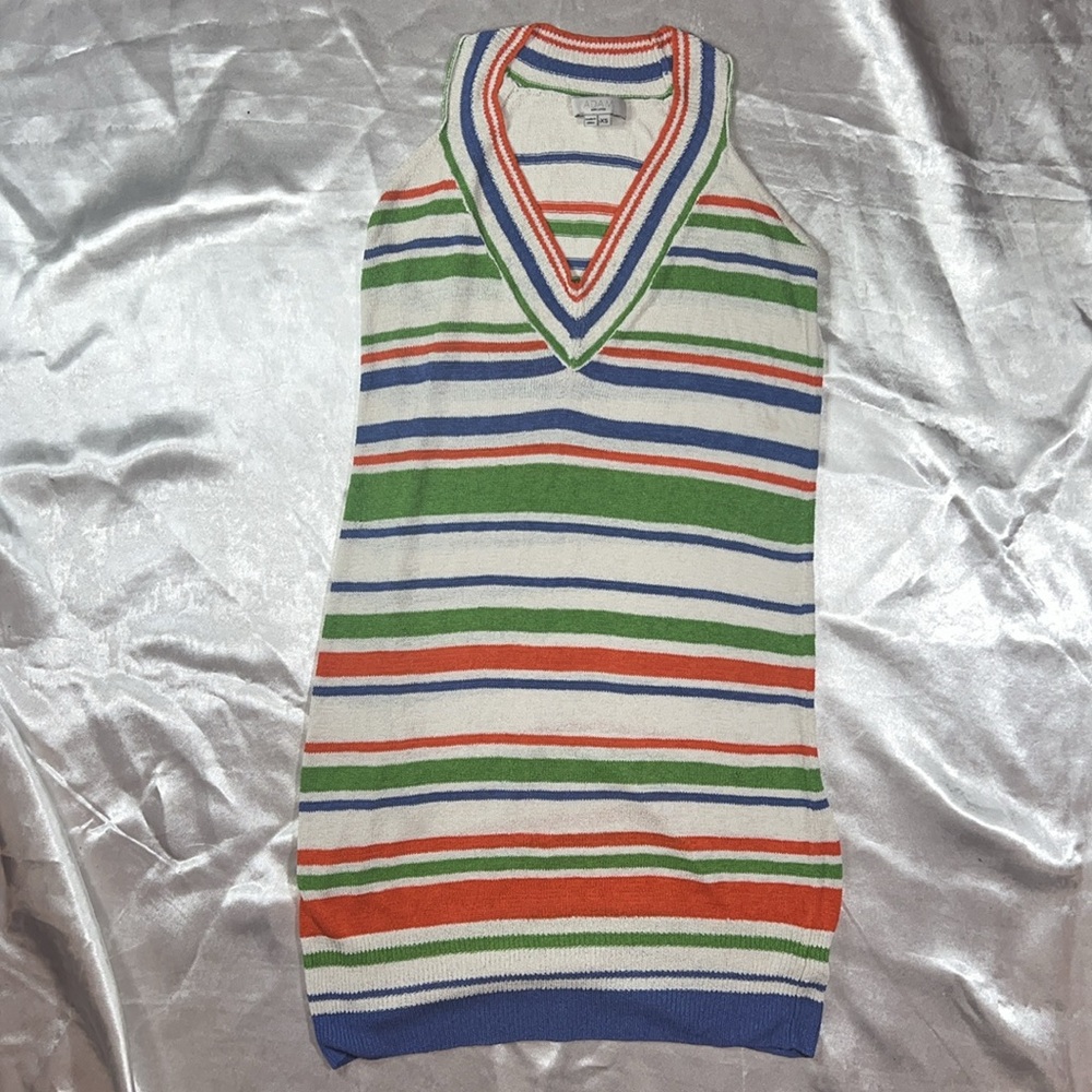 Adam Lippes Multicolor Mini Mesh Dress